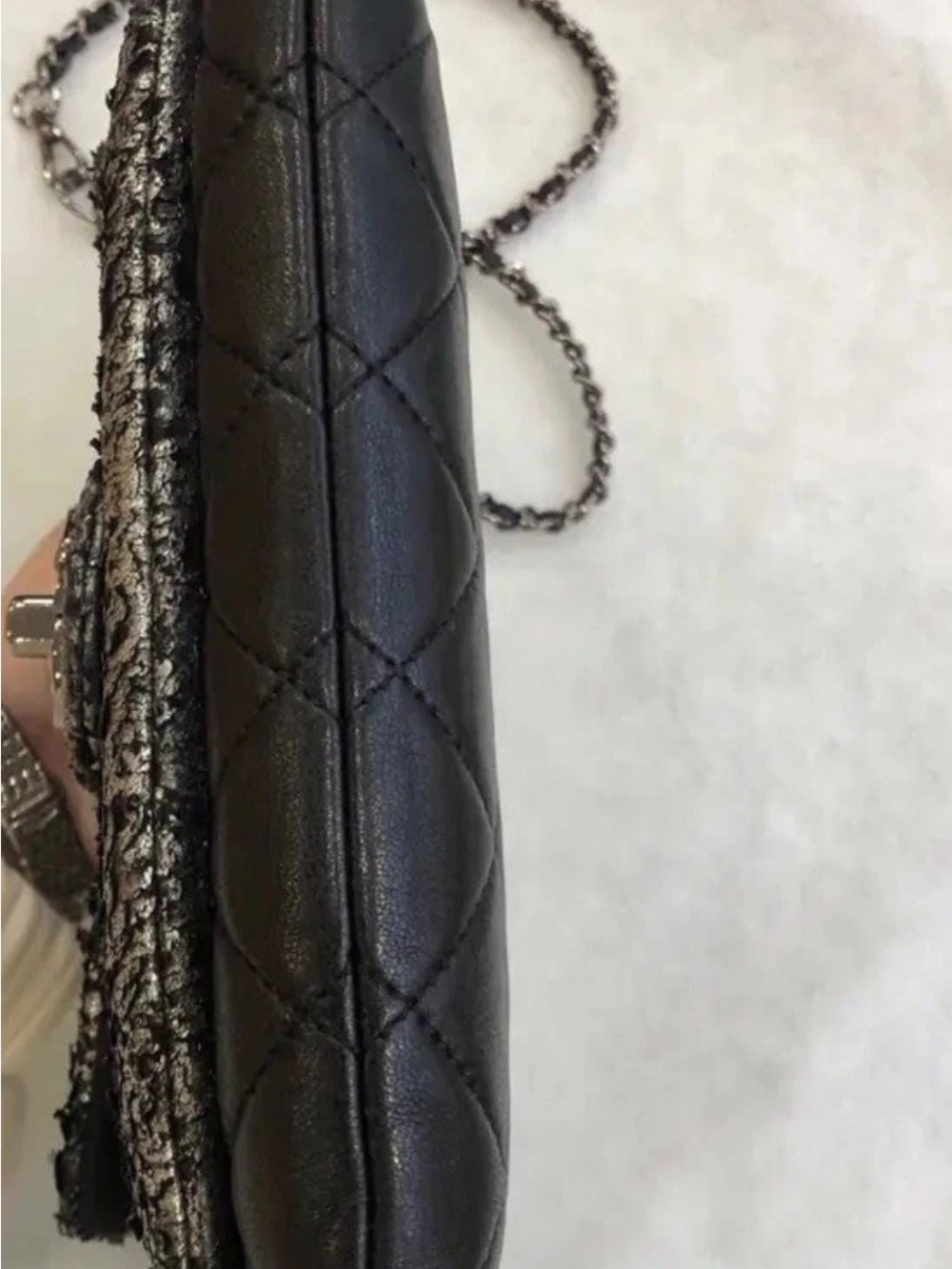 Chanel Mineral Nights Flap Clutch Evening Bag Metallic & Quilted Leather France - Picture 11 of 11